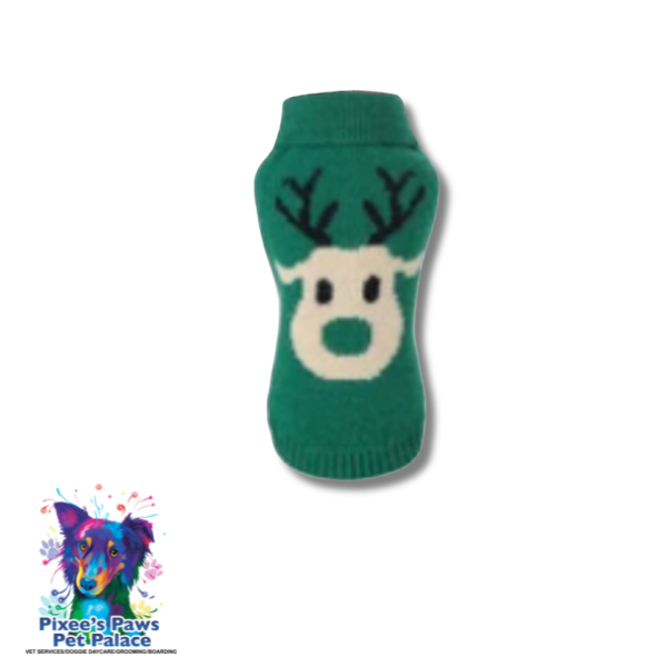 Cream Reindeer Green Sweater