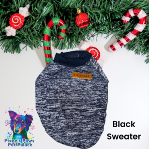 Gray with black trim dog sweater